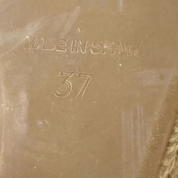 Tory Burch Majorca Linen Open Toe Wedge Heel Size 37 - Picture 8 of 11